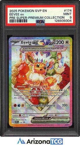 Pokemon 2025 Eevee ex 174 Tera Promo Super-Premium Collection PSA 9