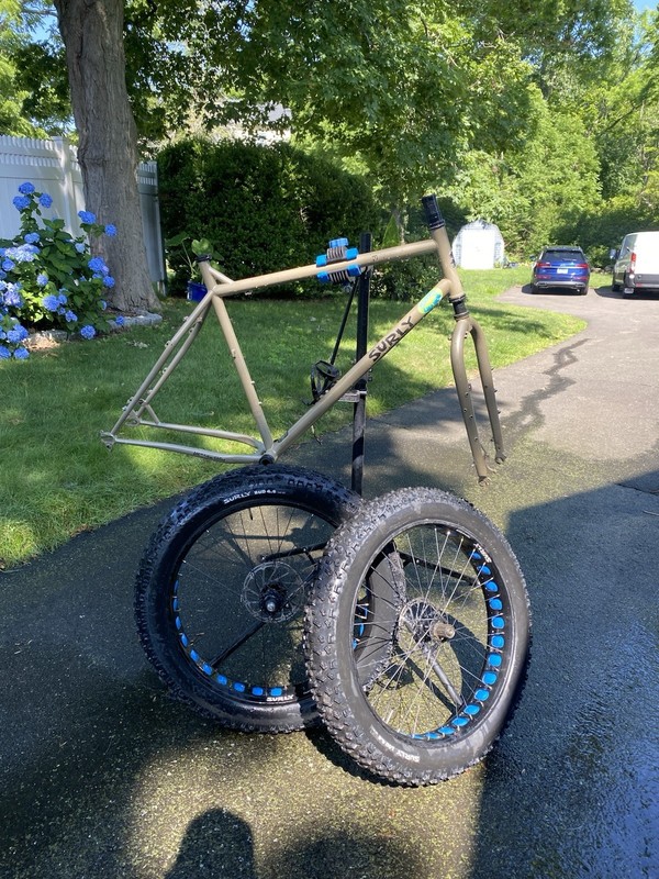XL Surly Moonlander Frame With Clown shoe Wheels, Bud And Lou Tires
