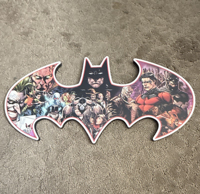 DC Batman Bat-Signal Logo Character Collage MDF Wall Decor 15 in