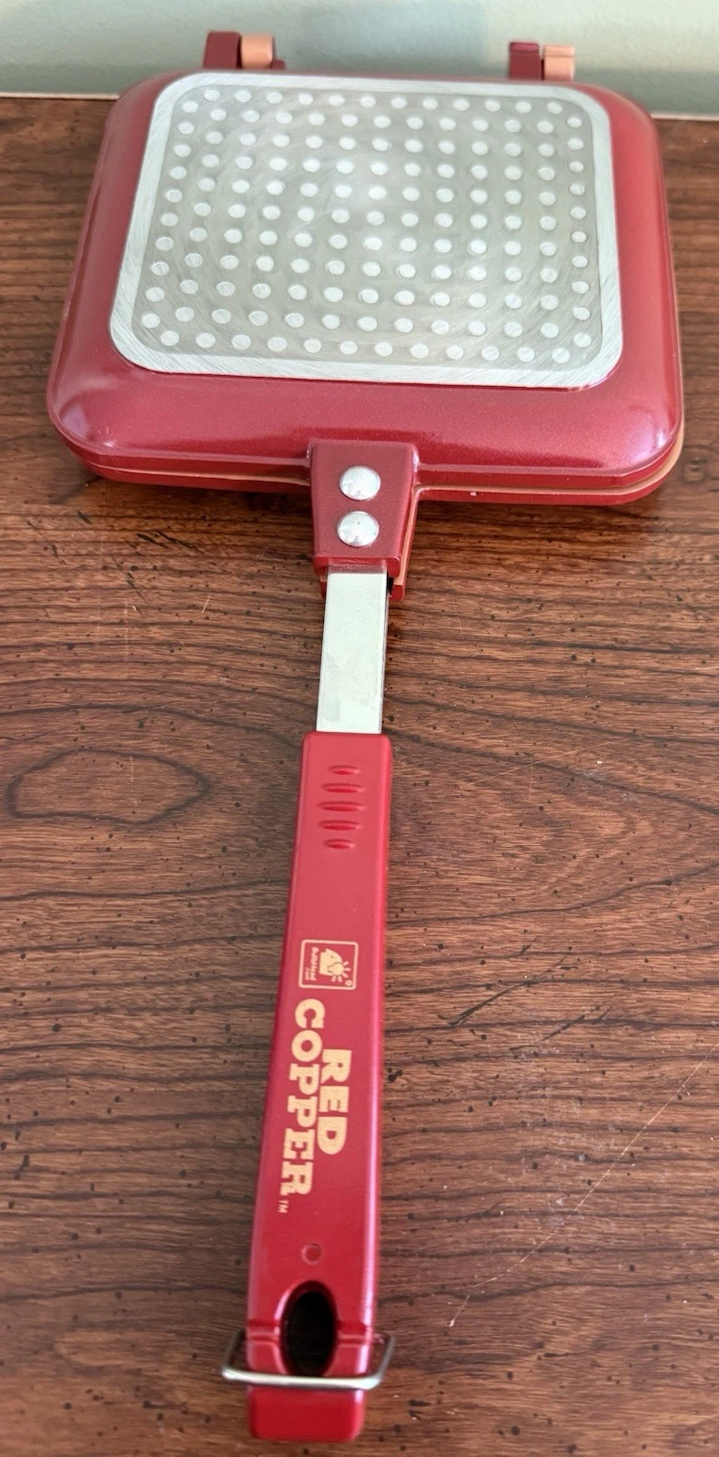 Red Copper FlipWich Non-Stick Stovetop Panini & Sandwich Maker. New - NO - Box