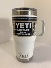 YETI Rambler 20 oz Travel Mug White Stronghold Lid Insulated Handle