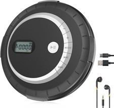 Rugort CD Player Portable for Car with Anti-Skip Protection, Small Player with S