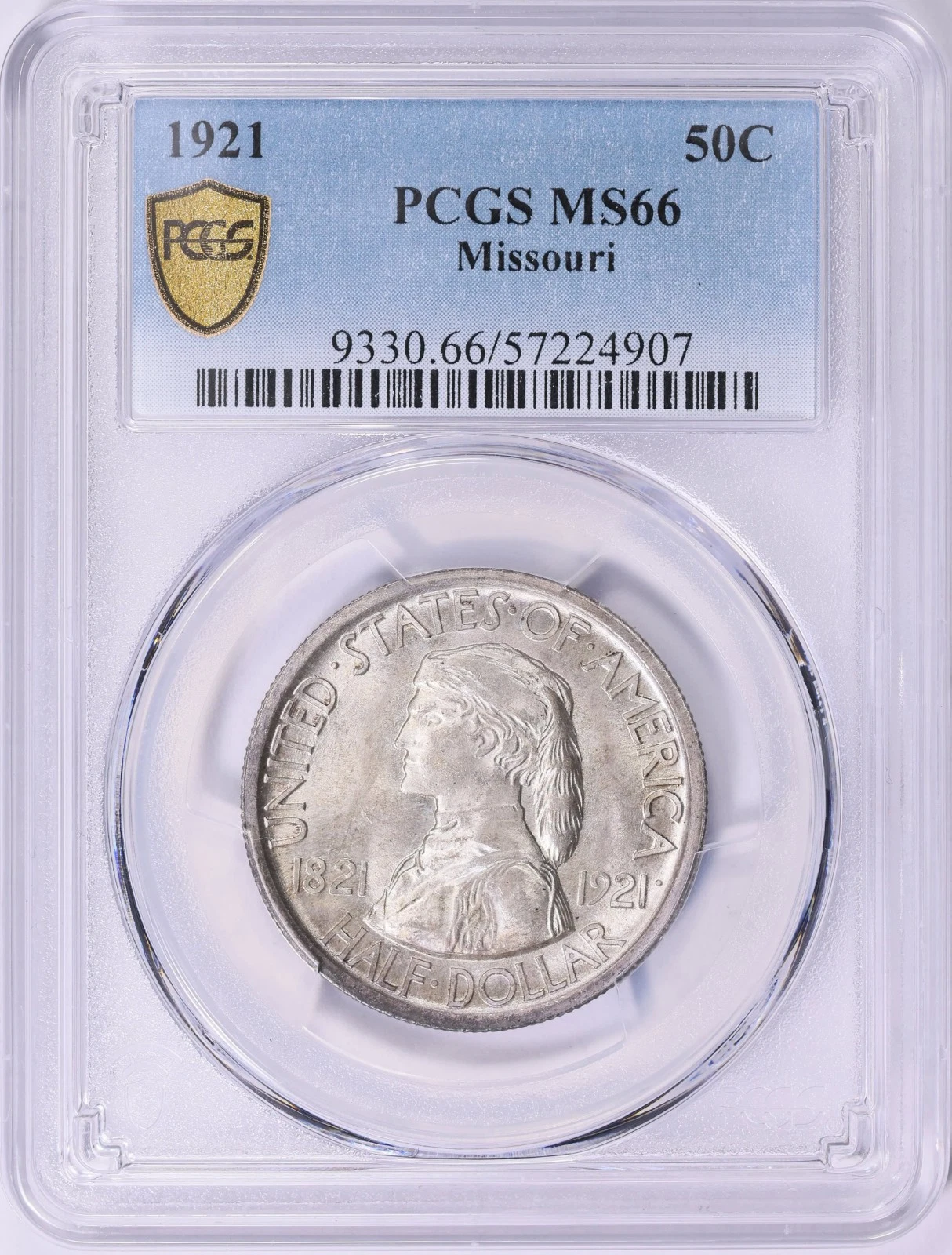 1921 Missouri Commemorative Half MS-66 PCGS Certified