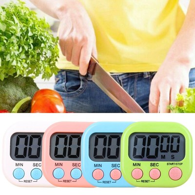 Kitchen Egg Cooking Magnetic Timer Clock Stopwatch Large LCD Digital Loud Alarm