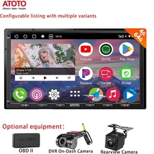 ATOTO OBDII 4G+64GB Android GPS Radio 7" Receiver Carplay SiriusXM DVR On-Dash