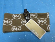 Michael Kors Headband Brown With White Mk Log...