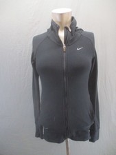Nike Size XS Womens Blk Hooded Full Zip Long Sleeve Activewear Sports Jacket 646