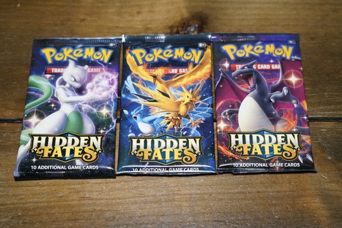Neu & Versiegelt! Pokemon Hidden Fates Booster Packs x3