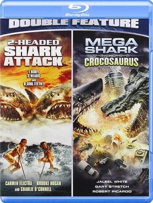 2-Headed Shark Attack / Mega Shark Vs Crocosaurus (Blu-ray) sci-fi b-movies, NEW