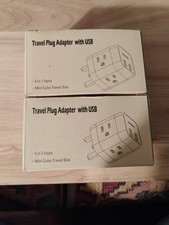 2 Pieces -Tessan Travel Plug Adapter With USB For Use In UK Ireland Plugs 5 In 1