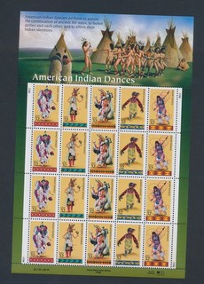 XE75293 USA american indian dances folklore XXL sheet MNH