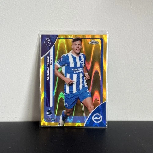 2026 Topps Chrome Premier League Stefanos Tzimas Yellow RayWave /275 RC