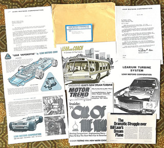Lear Motors SCARCE LOT Promotional Materials William Lear Jet SIGNED Letter 1971