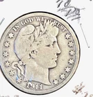 1911 S Barber Half Dollar VG LIB letters vis. on head Large Letters & Date Vis.