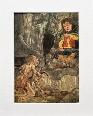 THE HOBBIT Vintage Mounted Print - Tolkien - LOTR - Middle Earth - Michael Hague