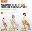 Wooden High Chair for Babies Toddlers Convertible Adjustable Feeding