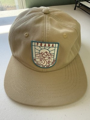 prAna Gazin Patch Hat Get Lost to Get Found Woven Tan Unisex O/S Snapback NWT