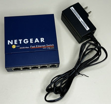 Netgear FS105 v2 Fee5-Port Fast Ethernet Switch w/ AC Adapter - Tested and Works