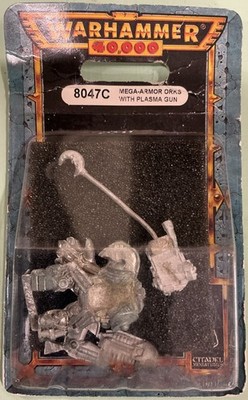 Warhammer 40k 8047C Mega-armor Orks With Plasma Gun NIB OOP Metal