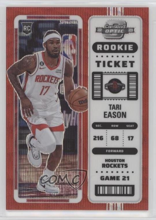 2022-23 Panini Contenders Optic Rookies Asia Red Wave Prizm Tari Eason #10 15sx