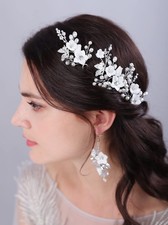 Flower Bridal Wedding Hair Pins 3 Pack Pearl Bride Headpiece Accessories