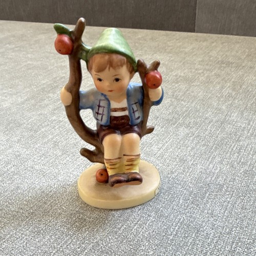 Apple Tree Boy  Goebel Ceramic Figurine Boy on Tree Branch Multicolor W. Germany