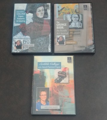 Acrylic Painting Collage Art Instruction DVDs [Lot of 3] Anne Bagby *GOOD DISCS*