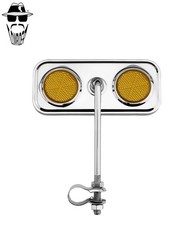 1x ORIGINAL LOWRIDER Rectangle Bicycle Mirror Dual Amber Reflectors BMX/Cruiser.