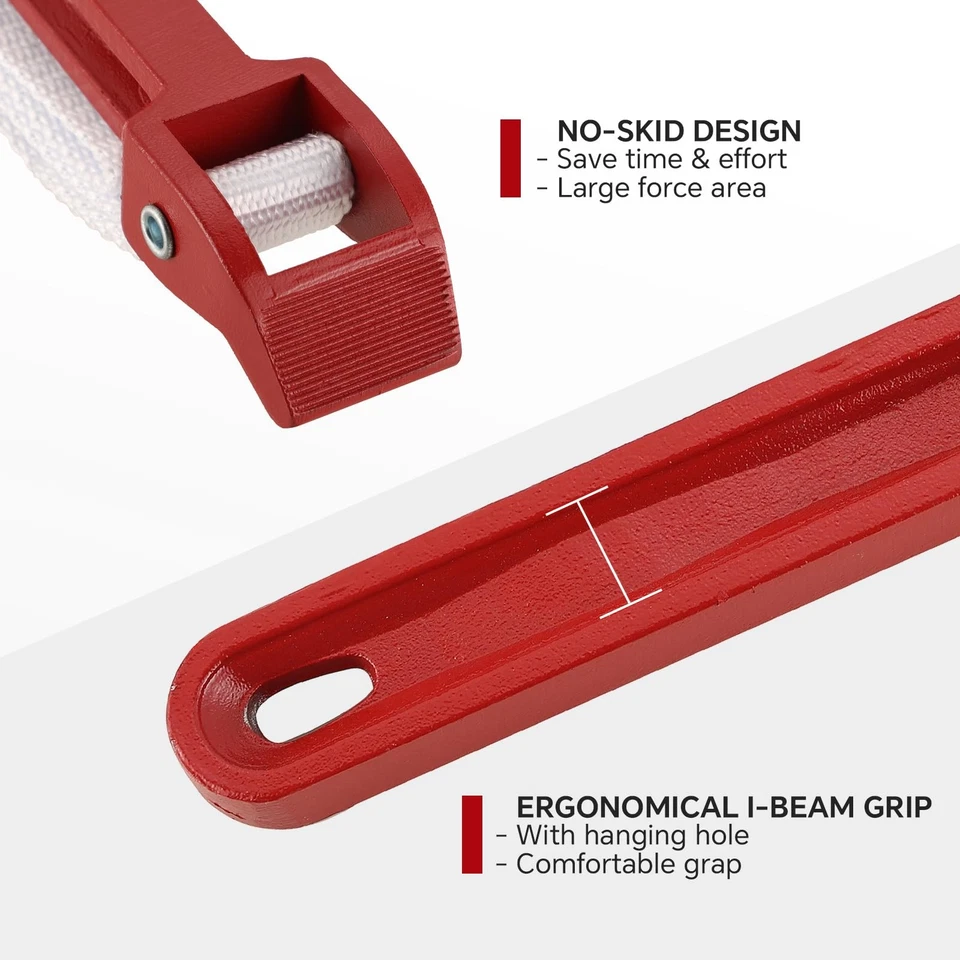 Chave de alça de tubo de 12 polegadas | Chave de alça de náilon ajustável alça de filtro de óleo op... - Imagem 4 de 4