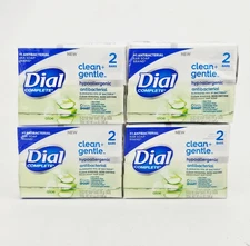 Dial Complete Clean Gentle Bar Soap Aloe Hypoallergenic Antibacterial 2pk Lot 4