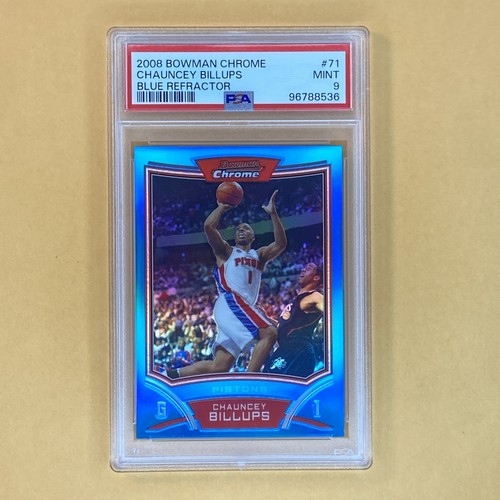 2008 BOWMAN CHROME CHAUNCEY BILLUPS BLUE REFRACTOR /99 PSA 9 **LOW POP** - Picture 3 of 5