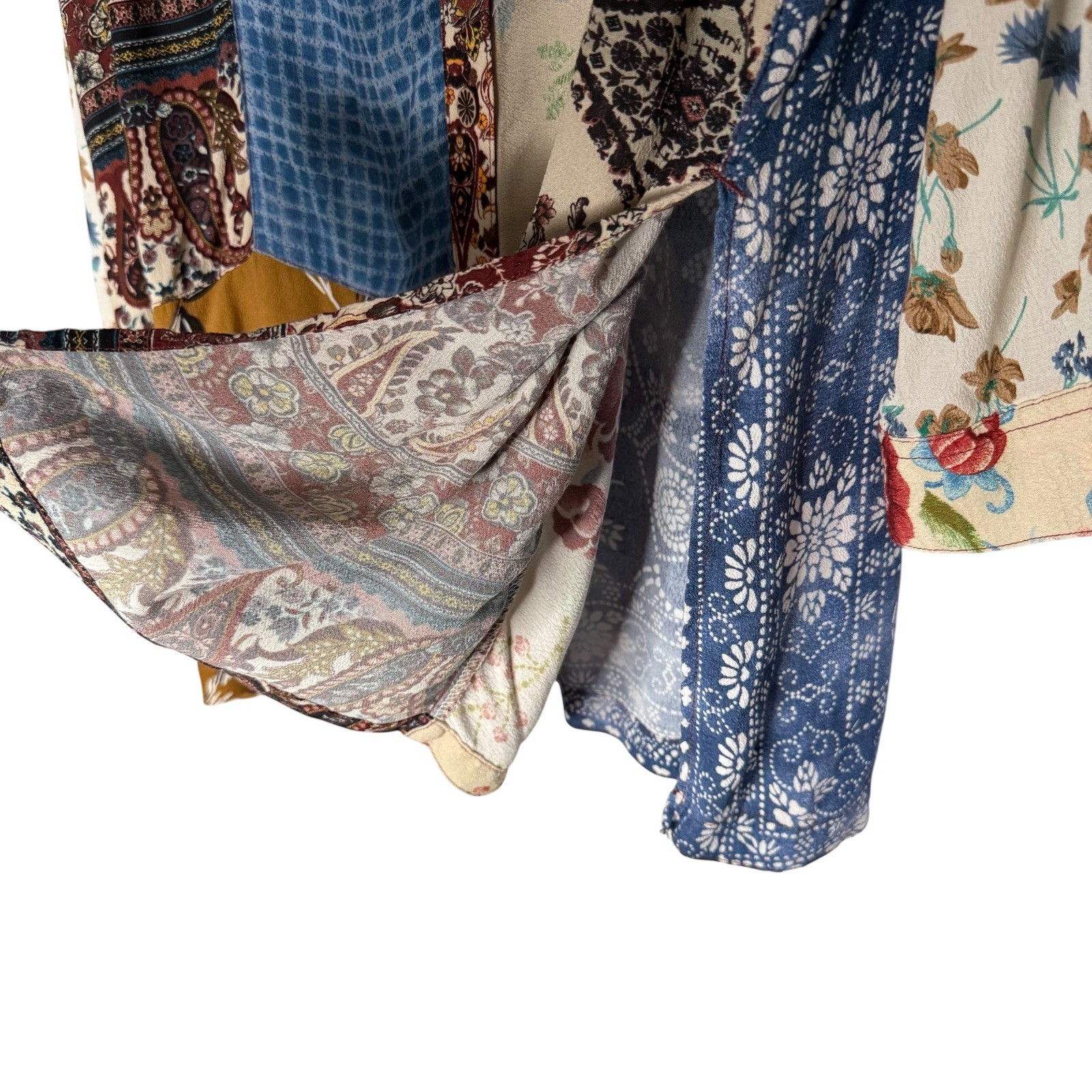 JOHN MARK XL Patchwork Floral Boho Button Up Shir… - image 3