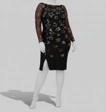 Vince Camuto Women's Black Sequined Stretch Bodycon Dress Plus Size: 24W