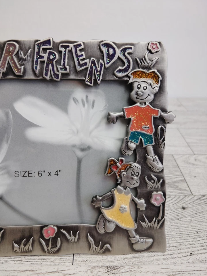 Marco de fotos de metal Friends Forever multicolor acrílico brillo foto 4" x 6" Foto 3 de 4
