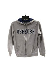 Oshkosh B  gosh Hoodie Full Zip Gray Sweater Unisex Kids Size 12-14 EUC