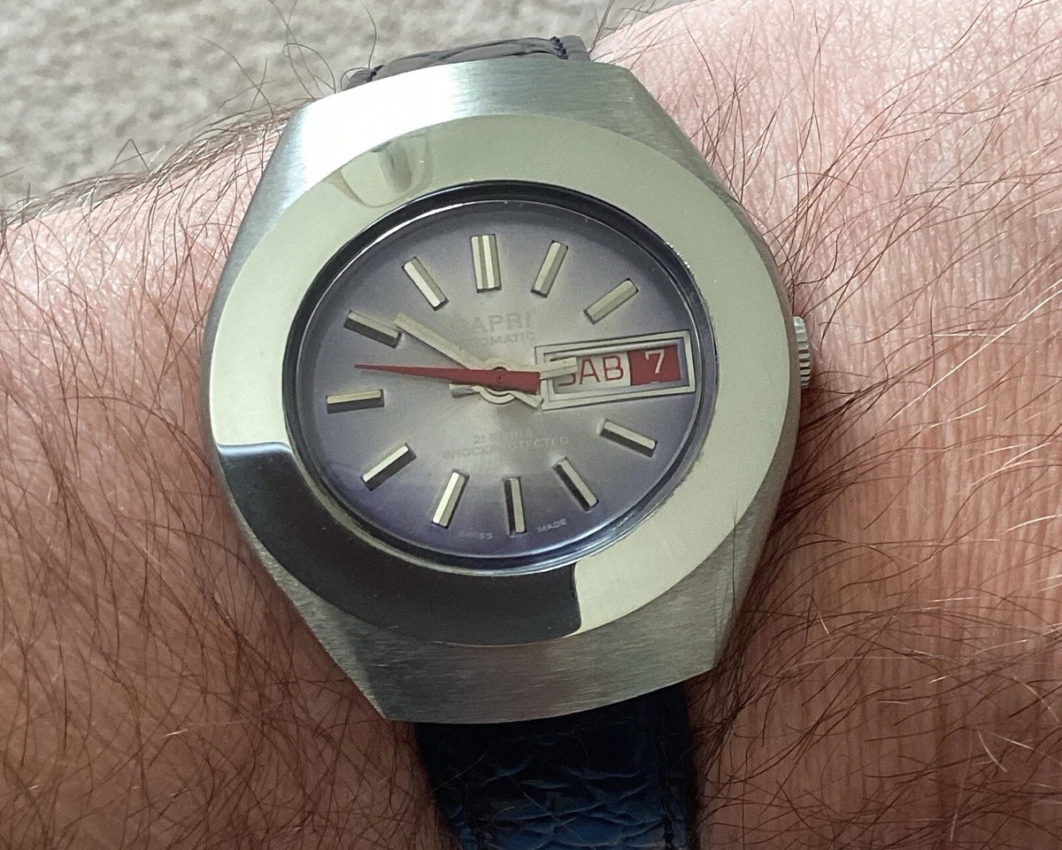 1970s Capri with Swiss Ronda 1239 21 21 jewels automatic movement VERY RARE