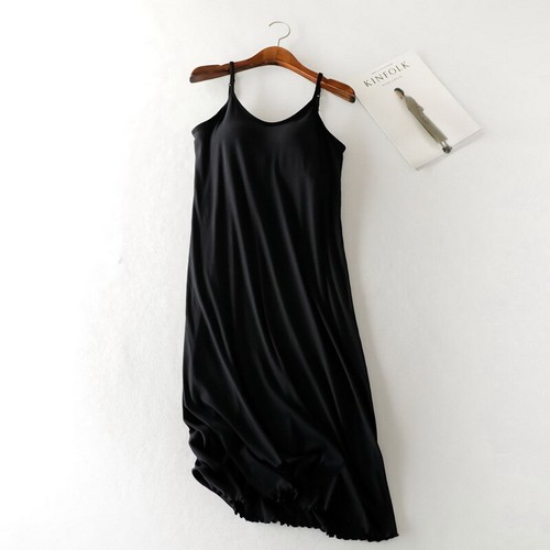 Neu Damen dehnbarer eingebauter BH kabellos Cami Slip Kleid Nacht Lounge Nachtwäsche - Bild 12 von 15