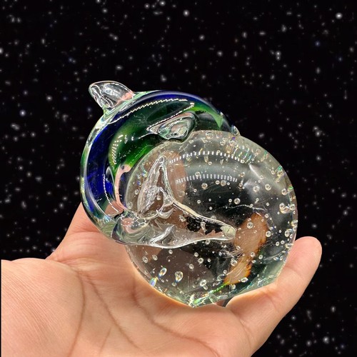 Art Glass Dolphin Paperweight Figurine on a Clear Sphere with Bubbles 4”T 3”W - 第 13/16 張圖片
