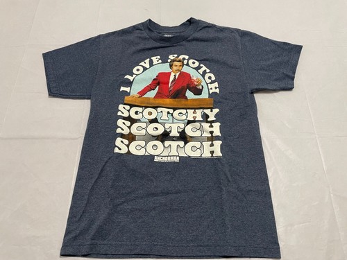 Anchorman Ron Burgundy I Love Scotch Blue T-Shirt Men's Medium M -241 - 第 1/7 張圖片