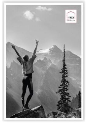 Haes Deco Kunststoff-Fotorahmen EF9W Easy Frame Weiß 40x60 cm Kunstglasscheibe