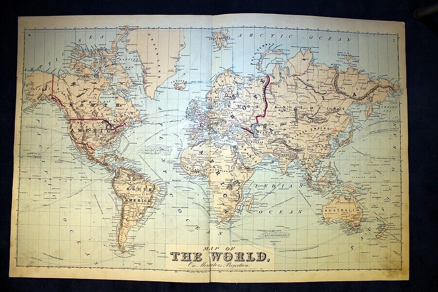 Map Of The World Jacques Bertins 1953 Projection Stock Illustration -  Download Image Now - iStock