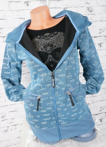Damen Piquet Jacke Slim Fit Kapuze Hoodie Fleece angeraut Boote S M L XL 2XL - Bild 18 von 59