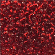 Miyuki Seed Beads Round Size 11/0, 24 Gram Tube, Silver Lined Ruby Red