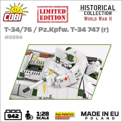 COBI 2594 Soviet Tank T-34/76 / Pz.Kpfw. T-34 747(r) Winter Camo