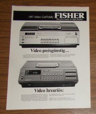 Seltene Werbung vintage FISHER VBS 7000 VBS 9000 Betamax Videorecorder #4 1981