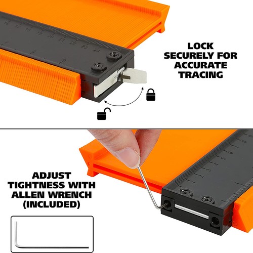 Contour Gauge Profile Tool with Lock, 10 Inch Super Gauge Shape and Outline Tool - Picture 5 of 12