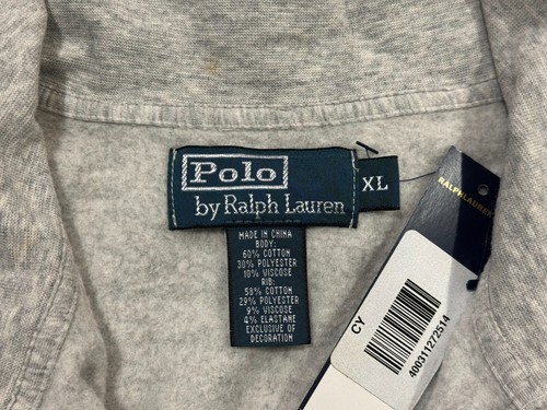 Polo Ralph Lauren Men Gray Back 2 Big Pony Sports Jacket Zipper Size XL, 203104 - Picture 3 of 6