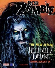 1998 Rob Zombie "Hellbilly Deluxe" Album Release Music Industry Promo Ad Print