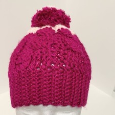 Hand Made Women s Beanies Fushia And Pink Color One Side NEW.