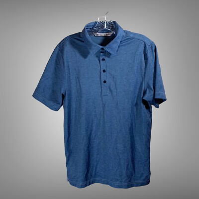 Travis Mathew Golf Shirt Mens Small Blue Pima Cotton 4-Button Polo Short Sleeve